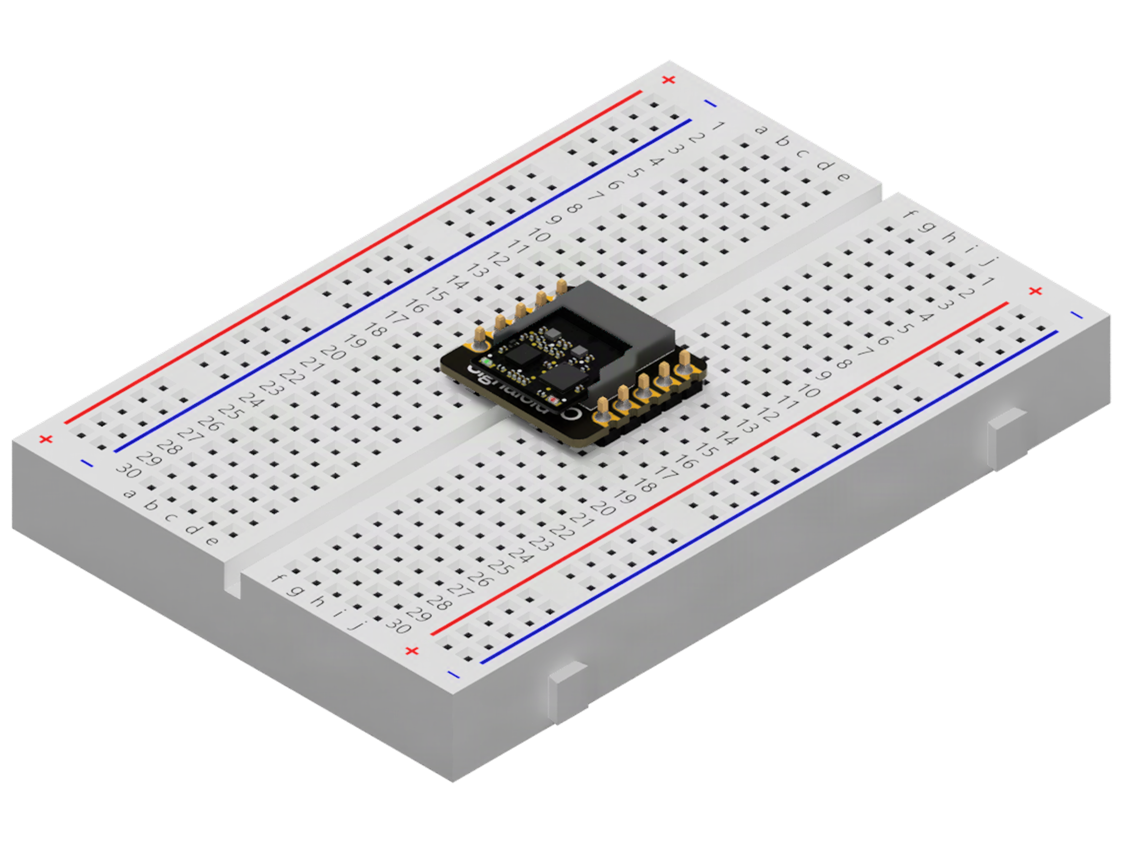 C0-microSD populating a breadboard using a microSD breakout board